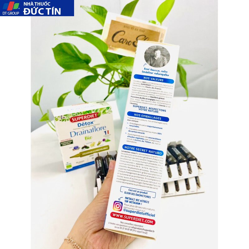 Thải độc chuyên sâu 5 trong 1 Detox Drainaflore BIO Superdiet 20 ống 24 thaidoc4