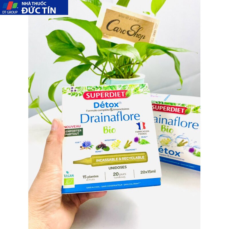 Thải độc chuyên sâu 5 trong 1 Detox Drainaflore BIO Superdiet 20 ống 20 thaidoc9