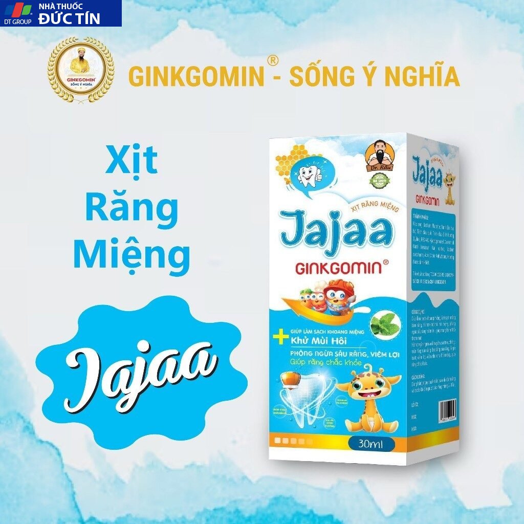 Xịt răng miệng phòng ngừa sâu răng Jajaa Ginkgomin khử mùi hôi dành cho trẻ em 18