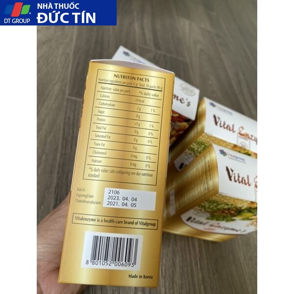 Enzyme Vital Thanh Lọc Cơ Thể Tăng Cường Sức Khỏe Hộp 30 Gói 21 enzzim4