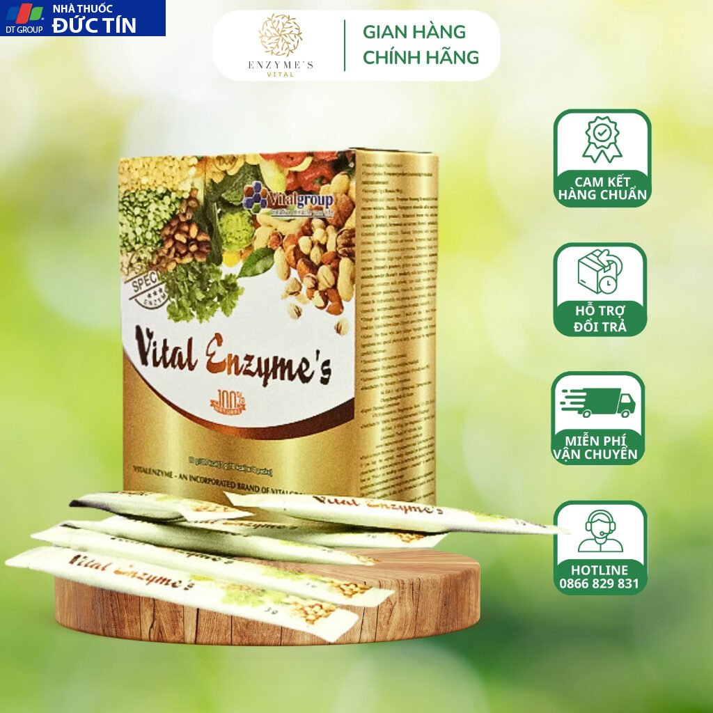 Enzyme Vital Thanh Lọc Cơ Thể Tăng Cường Sức Khỏe Hộp 30 Gói 16 mennzim2