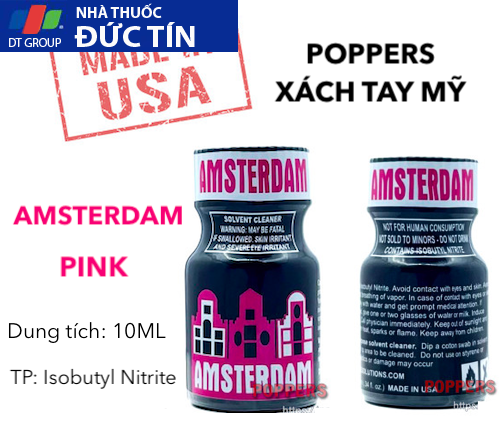 Popper Amsterdam Pink hồng 10ml chính hãng Mỹ USA PWD dành cho Top Bot 6 amsterdam popper