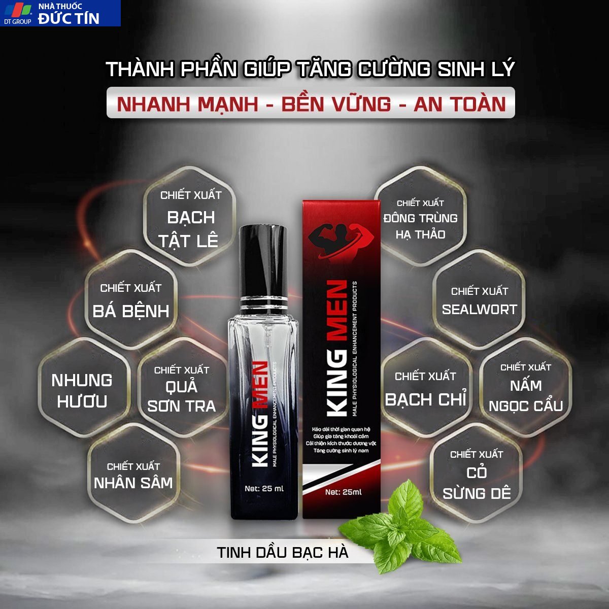 Chai Xịt King Men Chính Hãng – Tăng Cường Sinh Lý Nam 19 chai xit king man lau ra keo dai thoi gian quan he nam gioi chinh hang 2 1