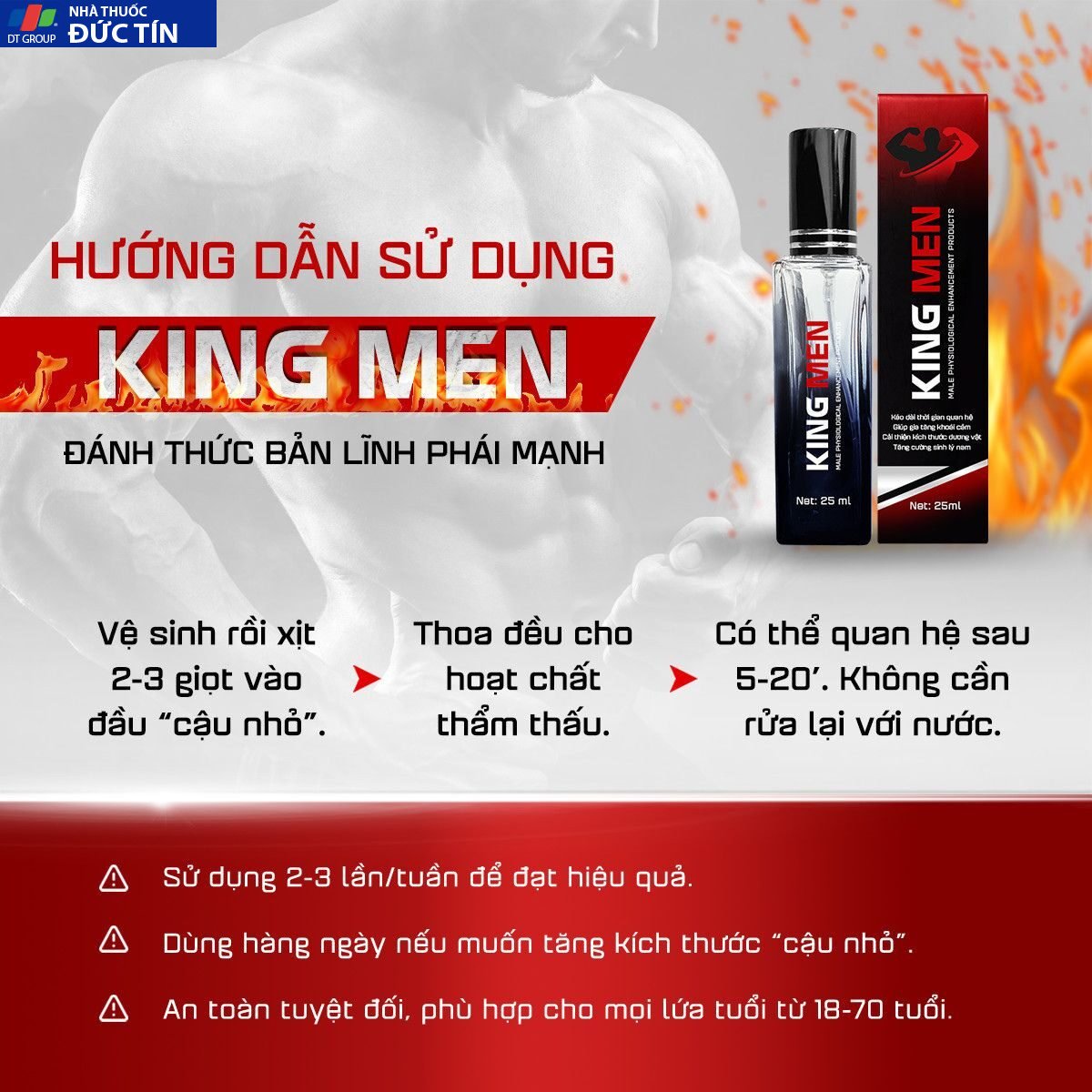 Chai Xịt King Men Chính Hãng – Tăng Cường Sinh Lý Nam 20 chai xit king man lau ra keo dai thoi gian quan he nam gioi chinh hang 5 1