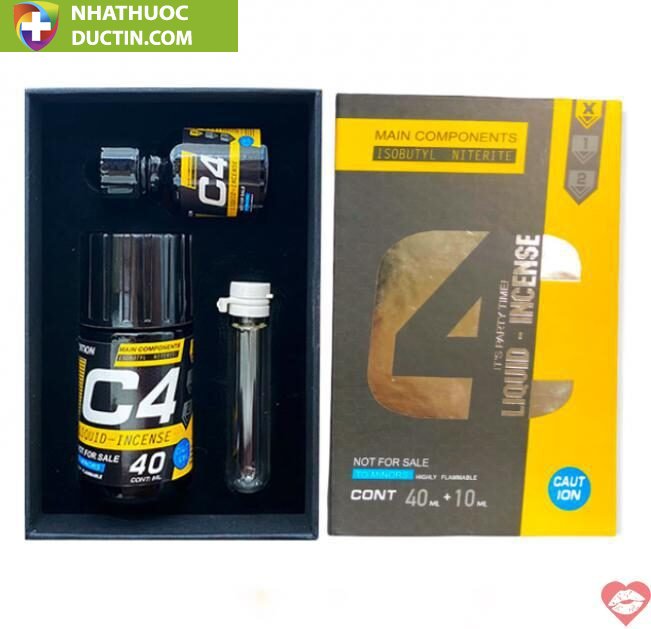 Combo popper C4 vàng 50ml chính hãng - Chai 40ml + 20ml 6 combo popper c4 vang 50ml chinh hang chai 40ml 20ml 1