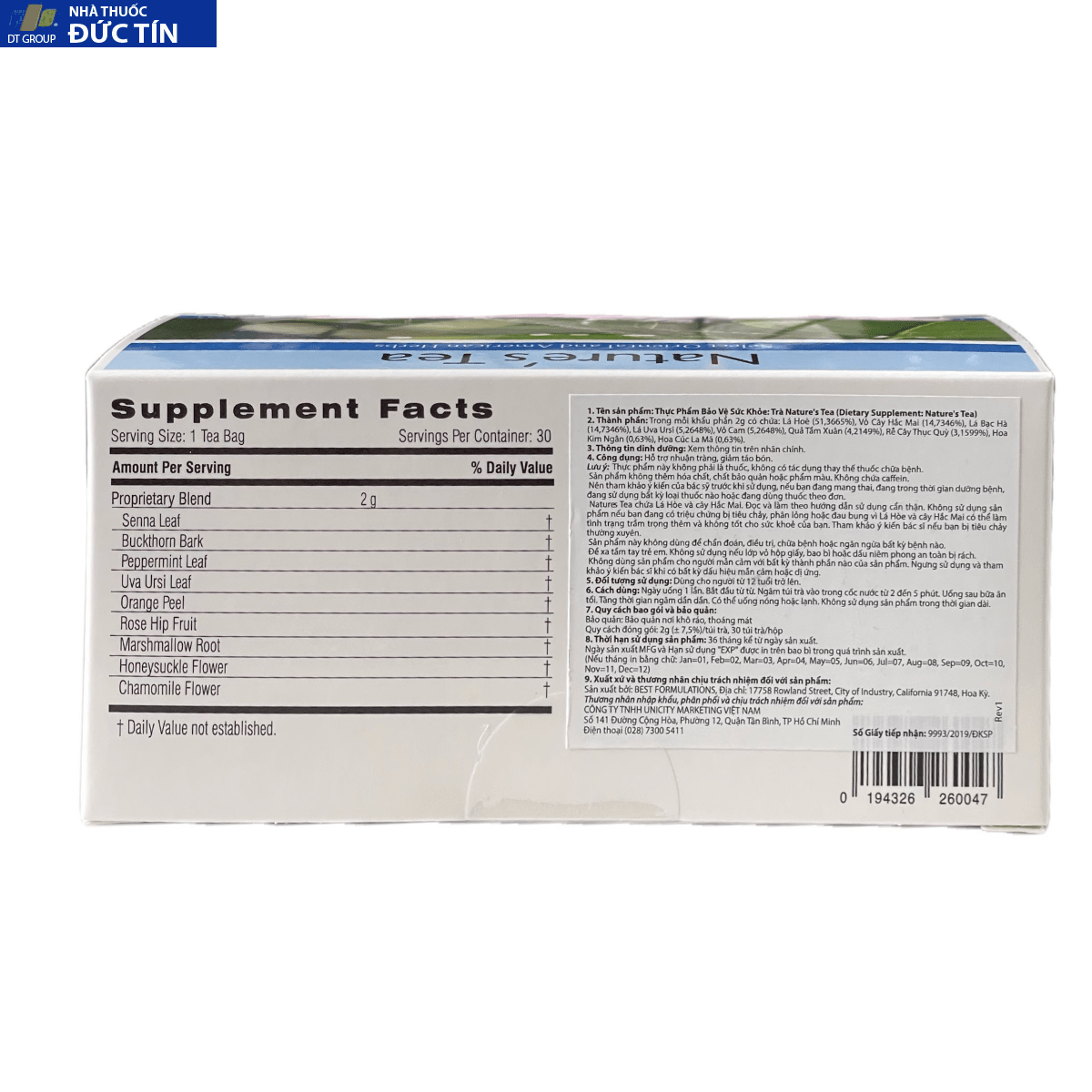 tra thai doc ruot natures tea unicity 2