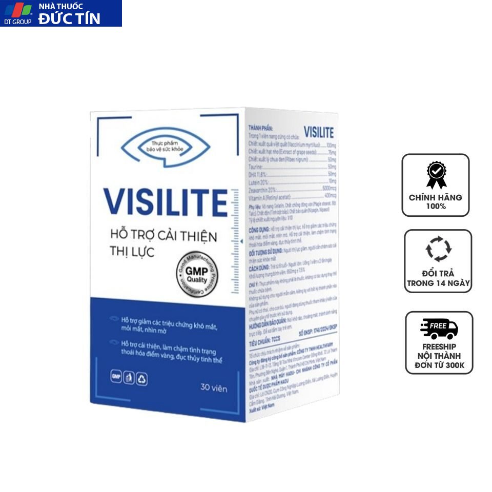 Viên Uống Visilite Hỗ Trợ Cải Thiện Thị Lực - Hộp 30 viên 37 vien uong ho tro cai thien thi luc visilite 1720500722118216