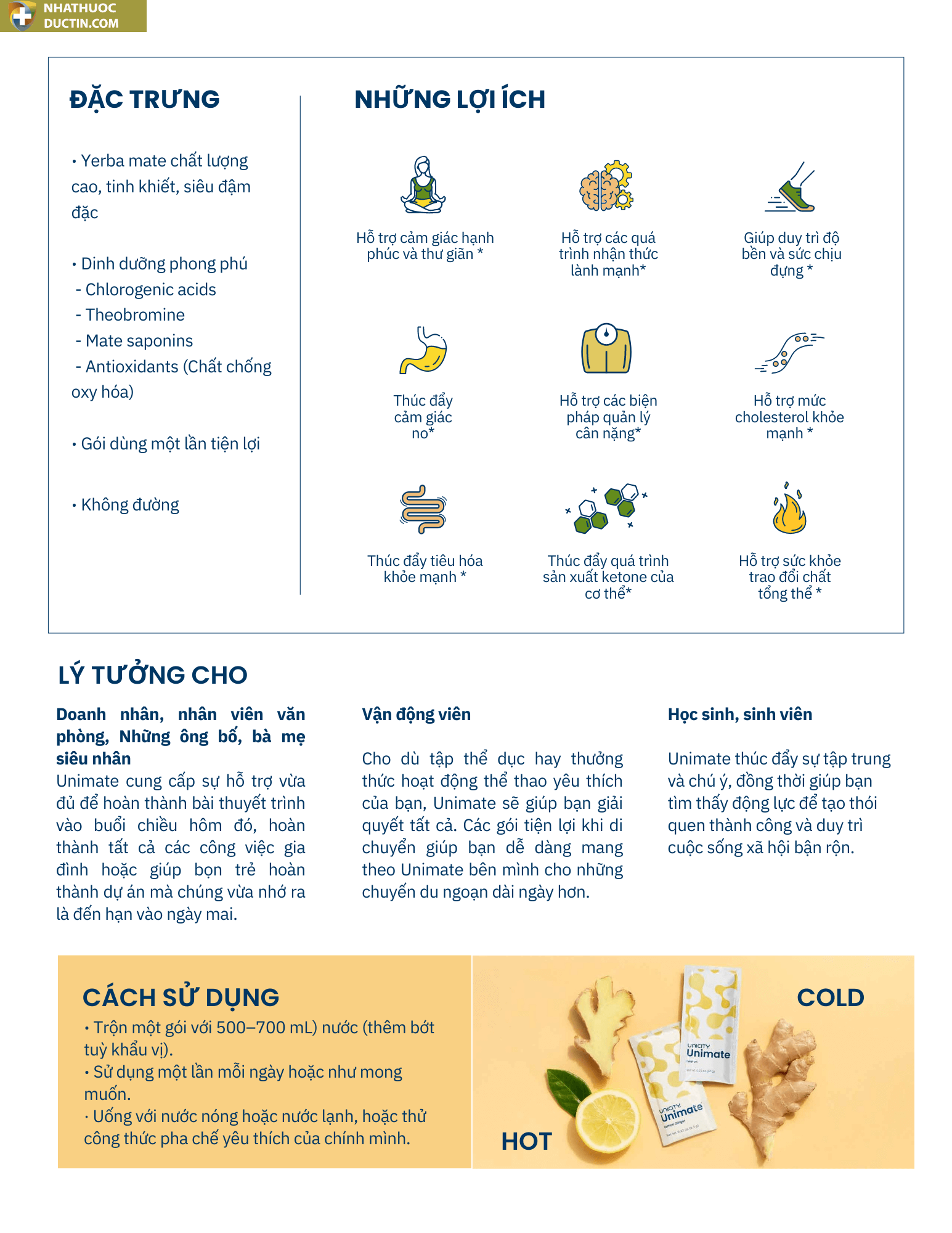 Loi ich cua Unimate chanh gung lemon ginger Unicity tang cuong tap trung tinh tao va suc khoe nao bo 4 1