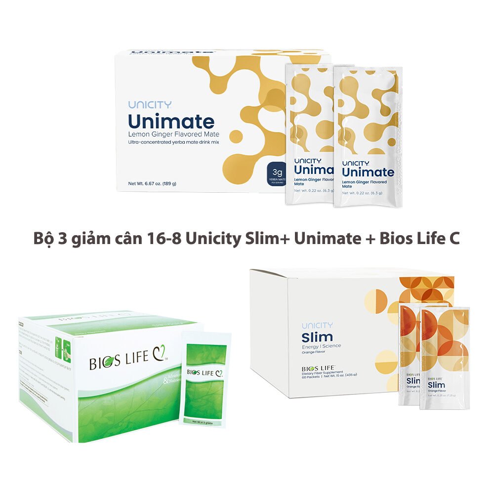 Bộ 3 giảm cân 16-8 Unicity Slim Unimate Bios Life C 12 bo3giamcan 1