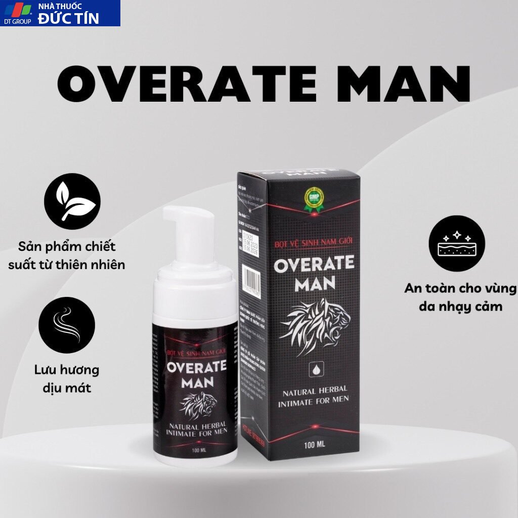 Bọt Vệ Sinh Nam Overate Mát Lạnh 100ml - Dung dịch vệ sinh nam, vệ sinh nam mát lạnh chiết xuất thảo dược 24 bot6