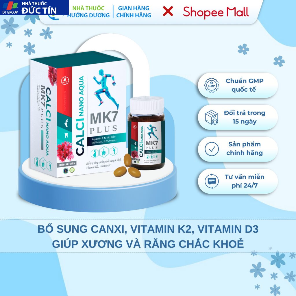 Viên Uống Canxi, Vitamin D3, Vitamin K2 Cho Cả Gia Đình, Người Cao Tuổi, Phụ Nữ Mang Thai Và Cho Con Bú CAlCI MK7 PLUS 60 Viên 19 can1 1