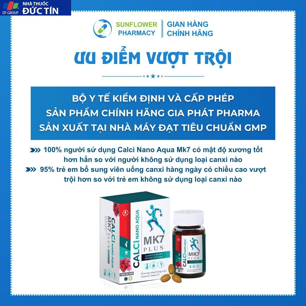 Viên Uống Canxi, Vitamin D3, Vitamin K2 Cho Cả Gia Đình, Người Cao Tuổi, Phụ Nữ Mang Thai Và Cho Con Bú CAlCI MK7 PLUS 60 Viên 17 can3