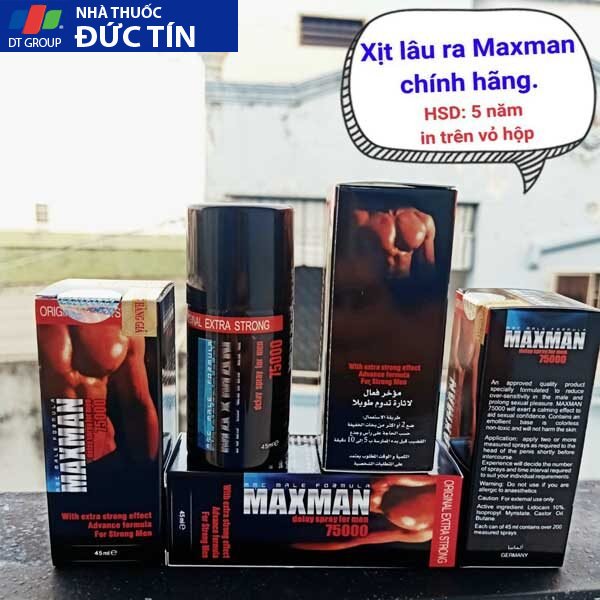 Chai Xịt Kéo Dài Thời Gian Maxman Delay Spray For Men 75000 12 chai xit keo dai thoi gian maxman delay spray for men 750001
