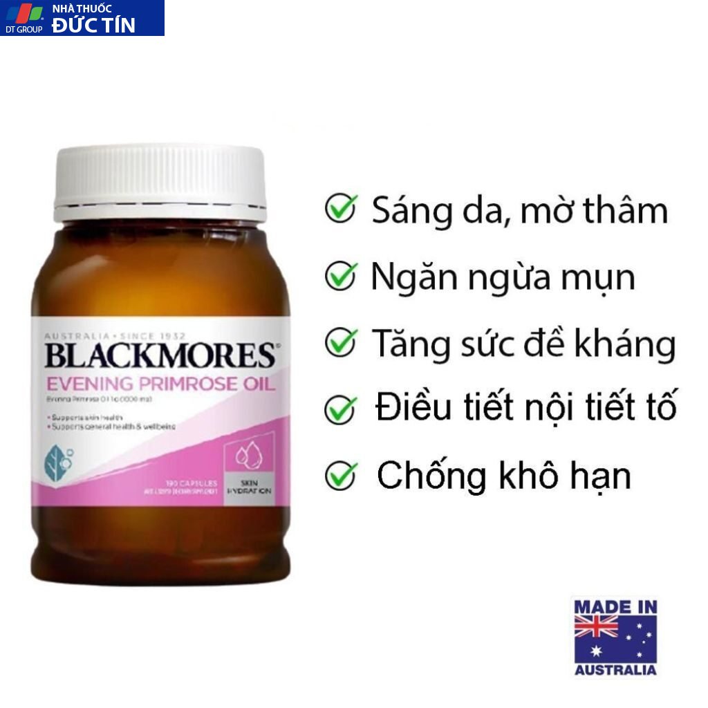 Tinh dầu hoa anh thảo Blackmore Evening Primrose Oil 1000 đẹp da, cân bằng nội tiết tố lọ 190v 24 hoa1 2