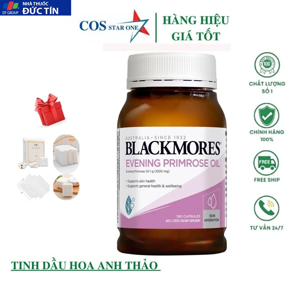 Tinh dầu hoa anh thảo Blackmore Evening Primrose Oil 1000 đẹp da, cân bằng nội tiết tố lọ 190v 23 hoa2