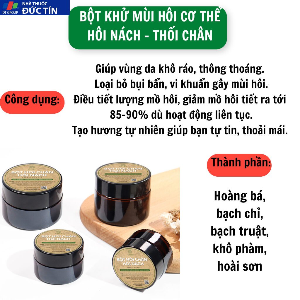 Bột hôi nách thối chân Calen Nature Farm dứt điểm triệt hôi lâu năm, nách khô, chân thoáng, không thâm nách hũ 50gram 24 hoi2