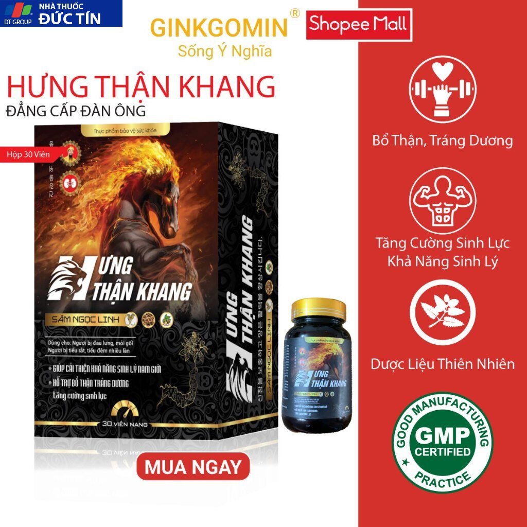 Viên uống Hưng Thận Khang GINKGOMIN tăng cường sinh lý nam, hỗ trợ bổ thận tráng dương - Lọ 30 viên 17 hung1