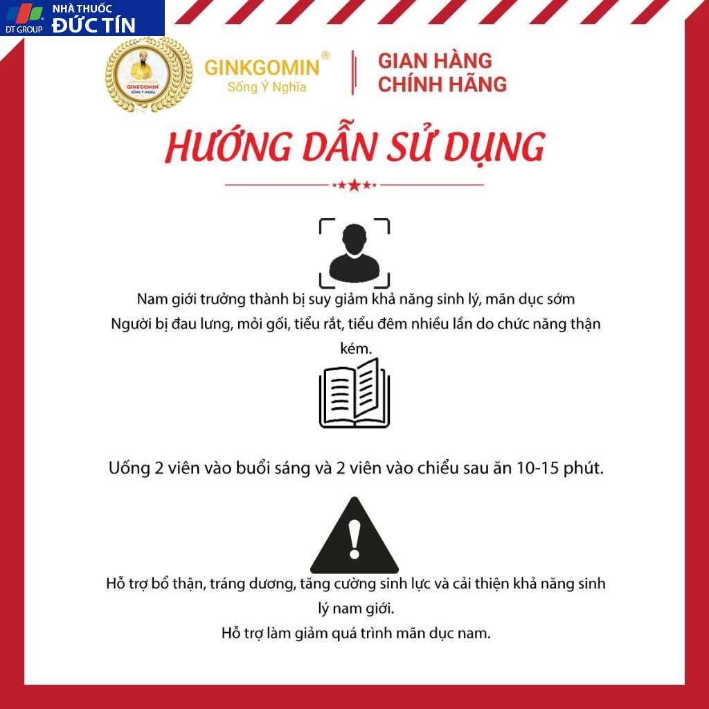 Viên uống Hưng Thận Khang GINKGOMIN tăng cường sinh lý nam, hỗ trợ bổ thận tráng dương - Lọ 30 viên 16 hung7