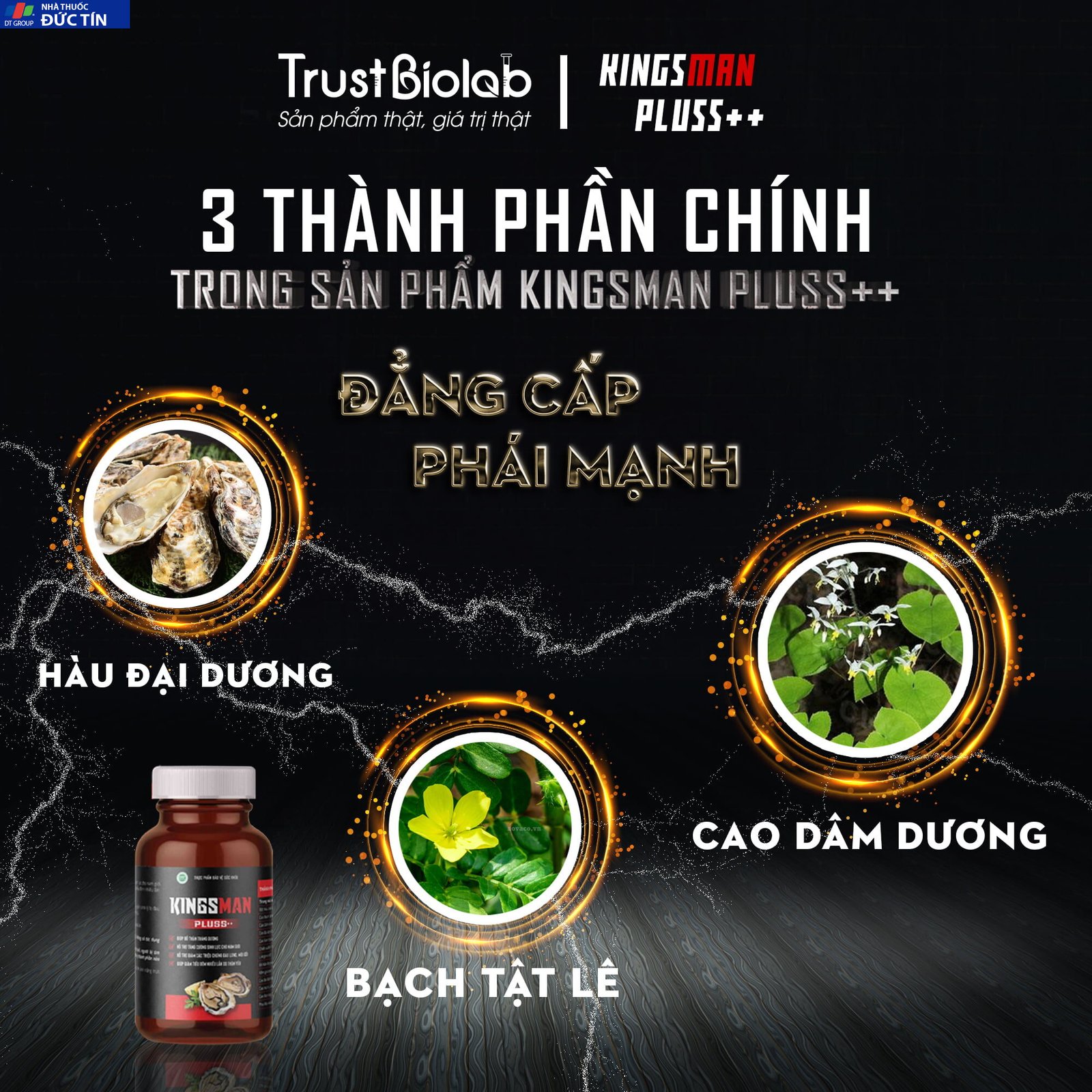 KINGSMAN Pluss++ Thực phẩm bảo vệ sức khỏe, Tăng cường sinh lực cho nam giới chính hãng 14 kingmen3