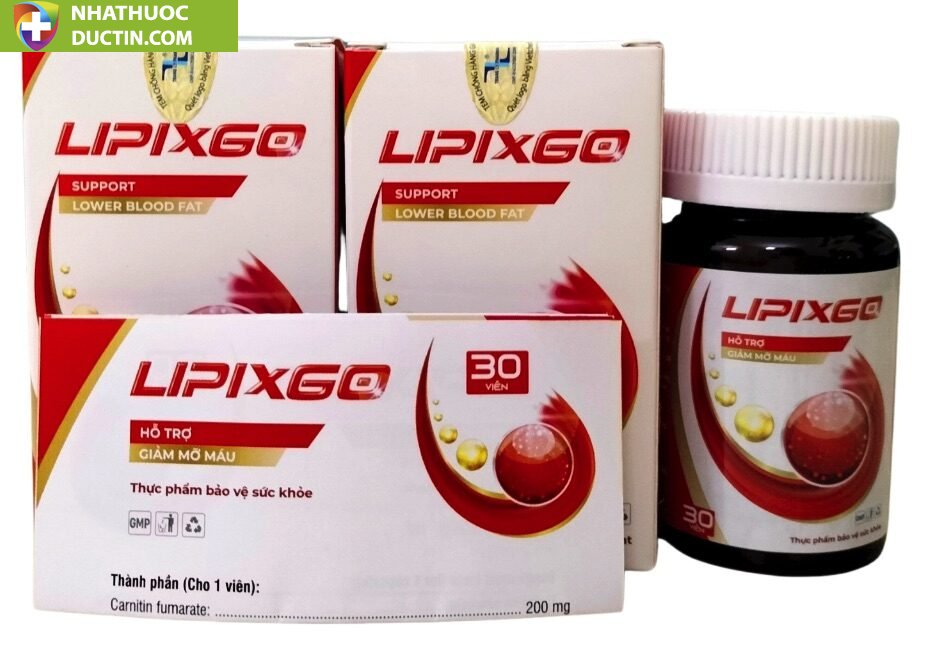 Combo 24 hộp lipixgo, viên uống hỗ trợ giảm mỡ máu 21 li3 3