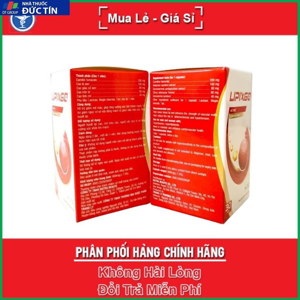 Combo 20 hộp Viên uống Lipixgo hỗ trợ giảm mỡ máu tim mạch 15 lipix8 2