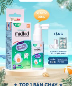 Alternative view of Xịt chống sâu răng Midkid cho bé từ 1 tuổi giúp làm sạch và bảo vệ men răng vị nho 30ml nuốt an toàn