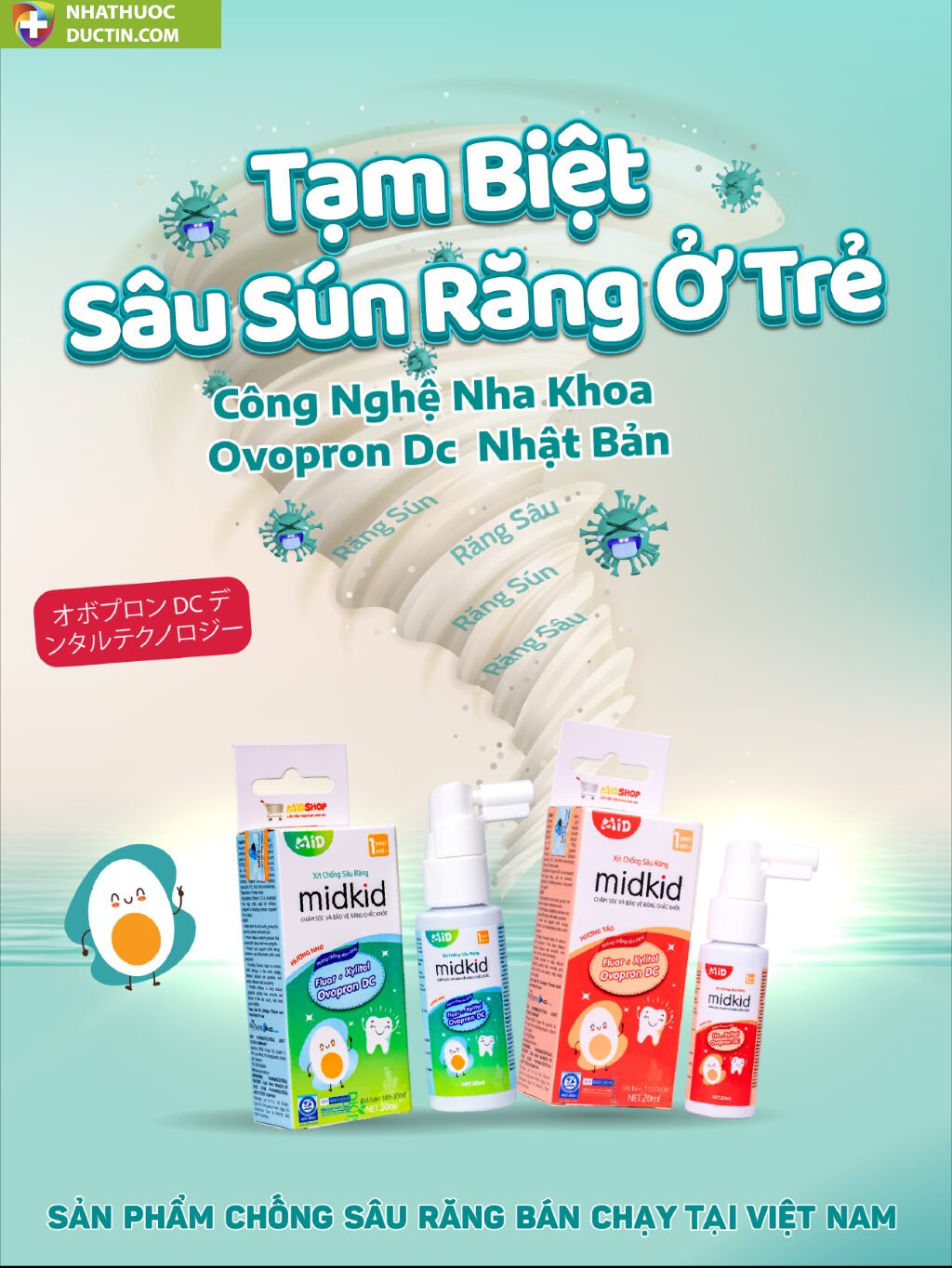 Xịt chống sâu răng Midkid cho bé từ 1 tuổi giúp làm sạch và bảo vệ men răng vị nho 30ml nuốt an toàn 23 mit4