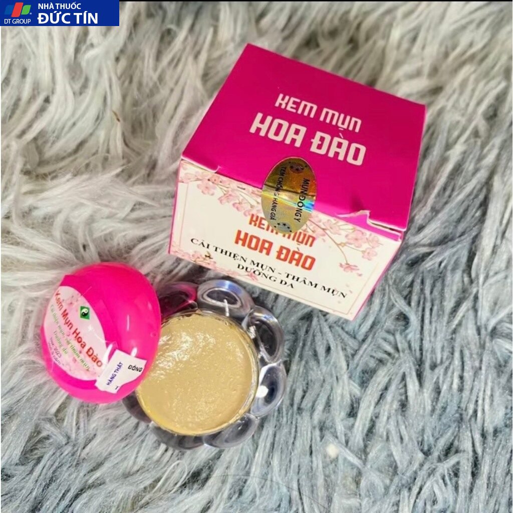Kem Mụn Đông Y Hoa Đào-Kem Chấm Mụn - Mờ Thâm , Sạch Nám,Trắng Da- Kem mụn hoa đào 15 mun2