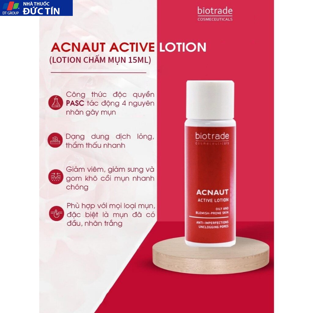 Kem Chấm Mụn giảm mụn bọc, mụn viêm, mụn nội tiết BIOTRADE ACNAUT ACTIVE CREAM/LOTION 14 mun6