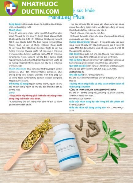 Thải độc ký sinh trùng Paraway Unicity 24 pa4 1