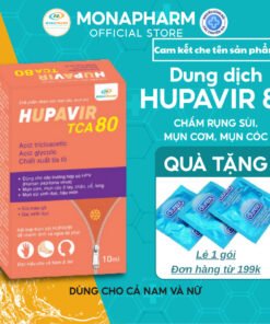 Dung Dịch Chấm Sùi Mào Gà HUPAVIR TCA 80 Hỗ Trợ Giảm Mụn Cơm, Mụn Cóc, Gai Sinh Dục, Hạt Ngọc Cho Nam Nữ- Lọ 10ml