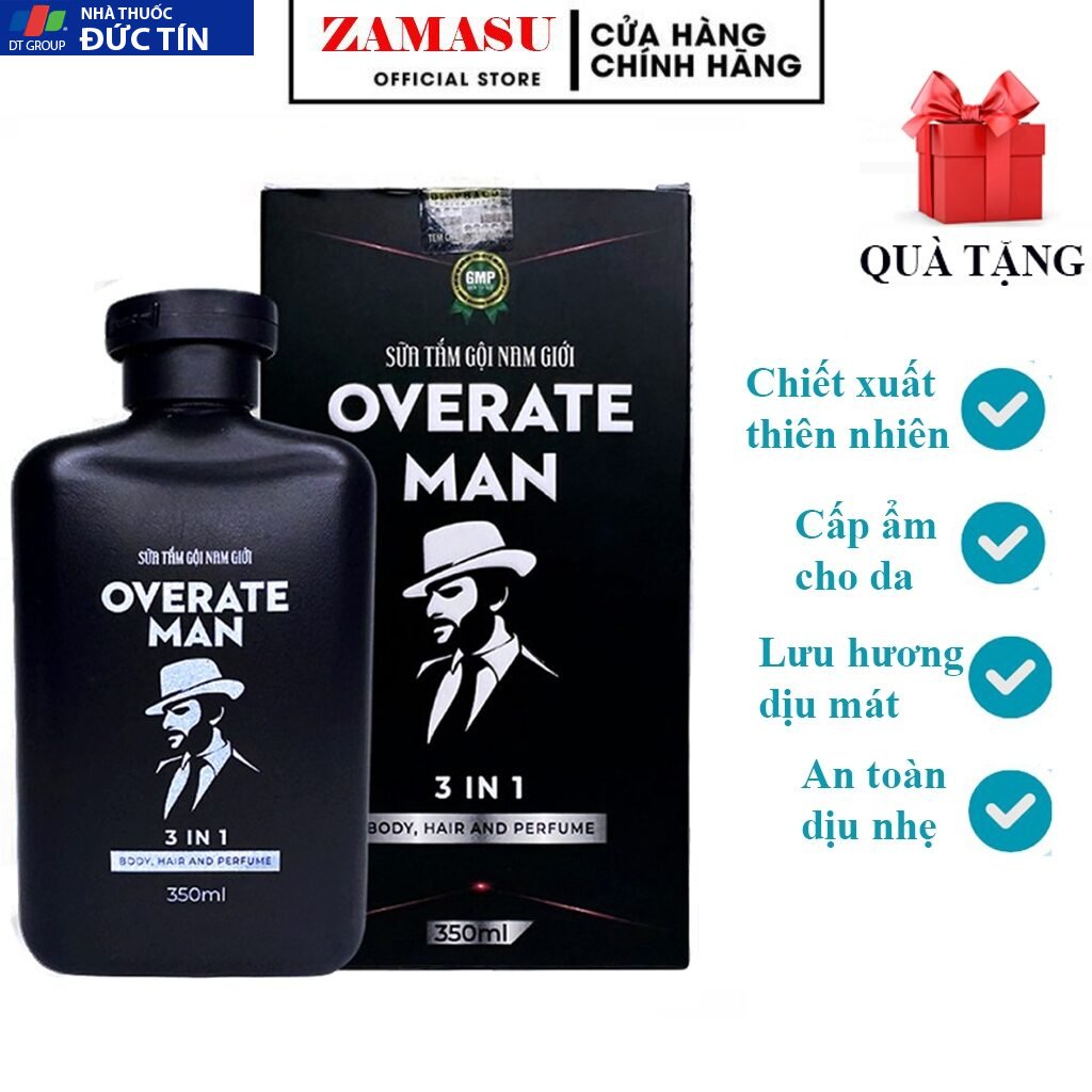 Sữa Tắm Gội Hương Nước Hoa Cho Nam Overate Man 3 IN 1 -HÀNG CAO CẤP- Chai 350ML GIúp Nam Giới Quyến Rũ. 22 tam1 1