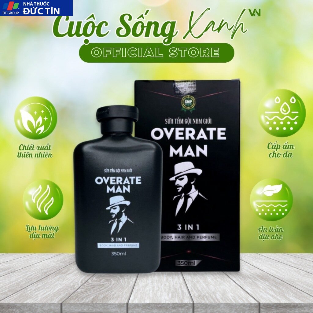 Sữa Tắm Gội Hương Nước Hoa Cho Nam Overate Man 3 IN 1 -HÀNG CAO CẤP- Chai 350ML GIúp Nam Giới Quyến Rũ. 18 tam5