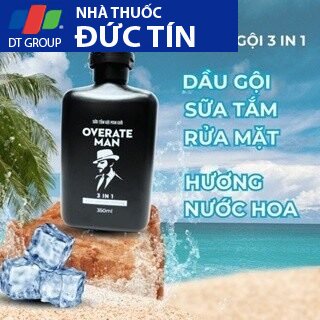 Sữa Tắm Gội Hương Nước Hoa Cho Nam Overate Man 3 IN 1 -HÀNG CAO CẤP- Chai 350ML GIúp Nam Giới Quyến Rũ. 16 tam7