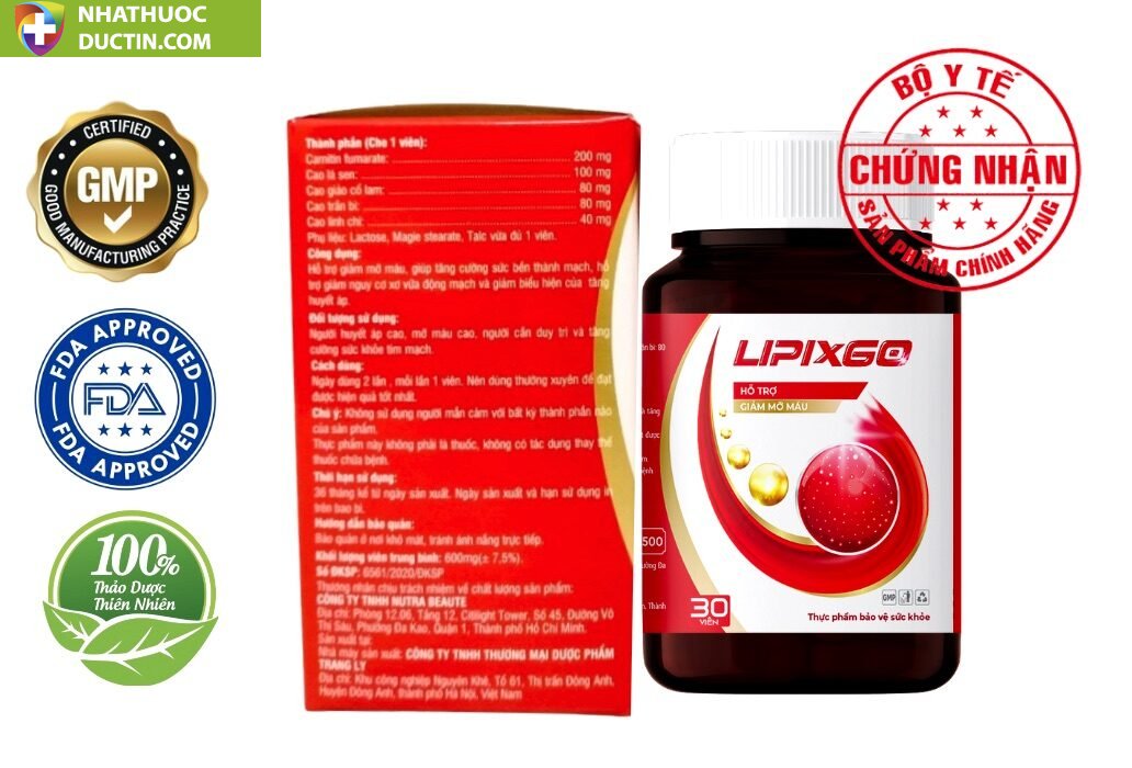Combo 30 hộp Viên uống Lipixgo hỗ trợ giảm mỡ máu tim mạch - hộp 30 viên 39 thanh4 2