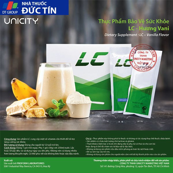 Sản phẩm dinh dưỡng LC unicity Hương Vani 12 thong tin san pham lc unicity