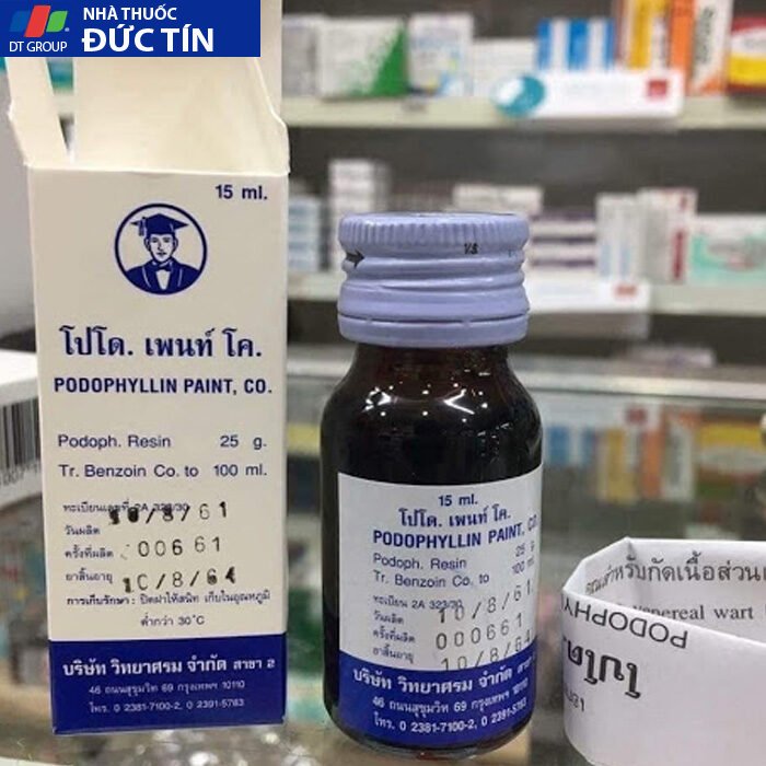Podophylllin đánh bay sùi mào gà mụn cơm mụn cóc Thái Lan chính hãng ( che tên sp) 47 thuoc tri sui mao ga podophyllin 25 thai lan 15ml anh 0001 2