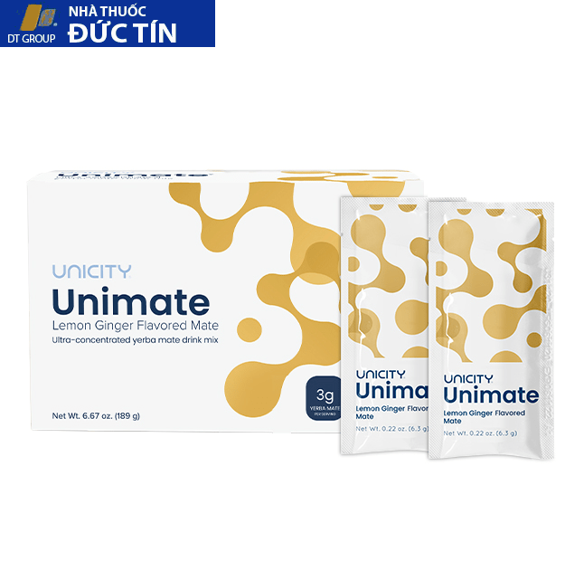 Unimate vị chanh gừng Unimate Lemon Ginger Unicity Hỗ Trợ Tăng Cường Năng Lượng và Chống Lão Hóa 35 uni8