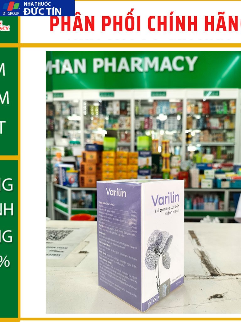 Varilin đối với bệnh suy giãn tĩnh mạch giúp phục hồi chức năng của tĩnh mạch và mạch máu 30V 31 va3