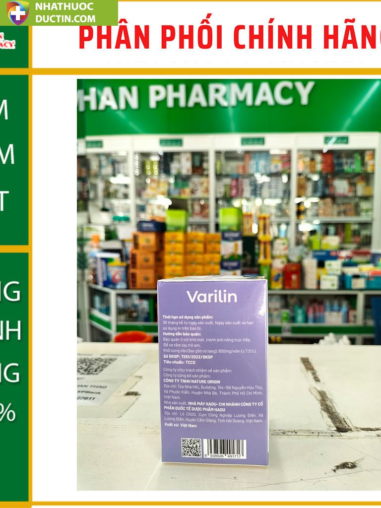 Varilin đối với bệnh suy giãn tĩnh mạch giúp phục hồi chức năng của tĩnh mạch và mạch máu 30V 27 va5