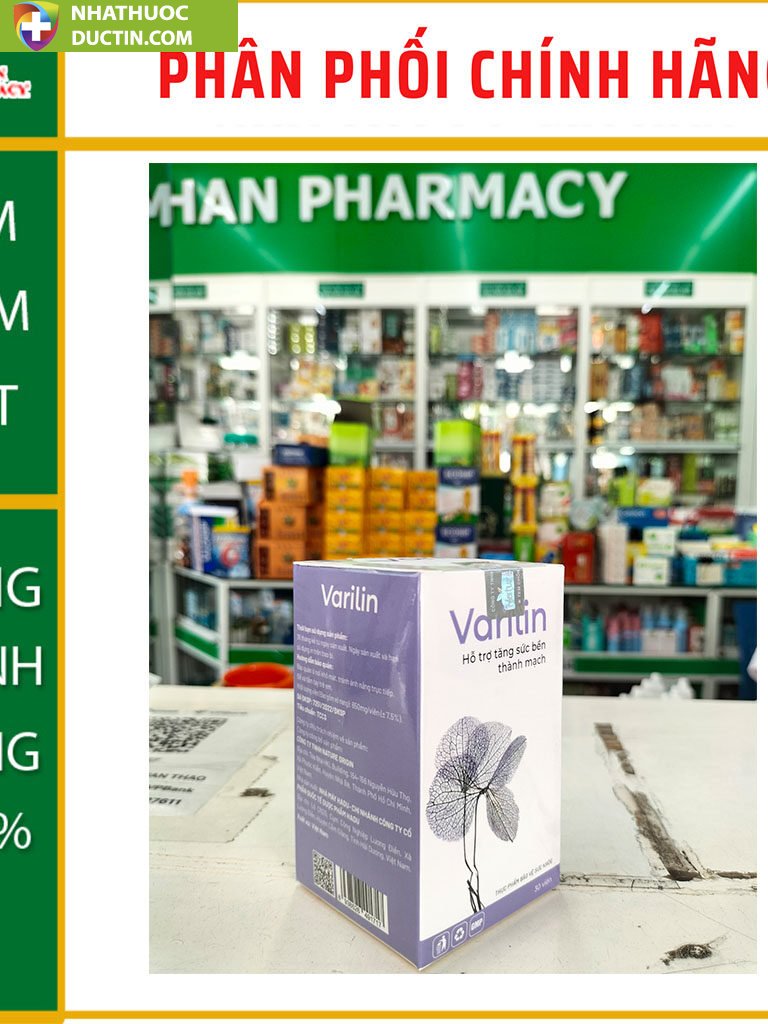 Varilin đối với bệnh suy giãn tĩnh mạch giúp phục hồi chức năng của tĩnh mạch và mạch máu 30V 26 va6