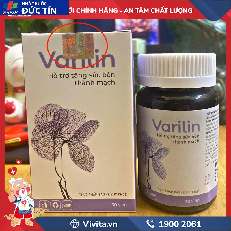 Varilin đối với bệnh suy giãn tĩnh mạch giúp phục hồi chức năng của tĩnh mạch và mạch máu 30V 32 varilin chinh hang