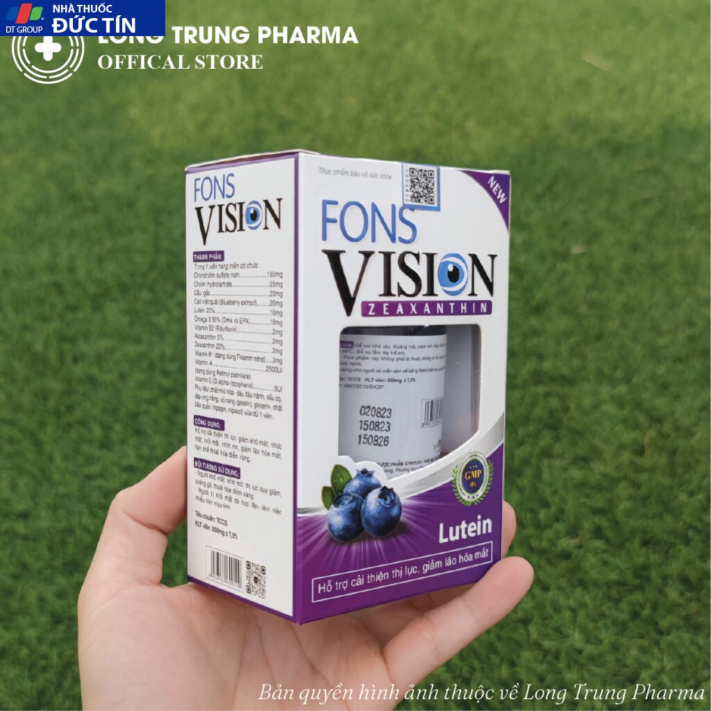 Viên uống bổ mắt Fons Vision - hộp 30 viên giảm mờ mắt, khô mắt, nhức mỏi mắt cho mắt sáng, cải thiện thị lực 27 vi5