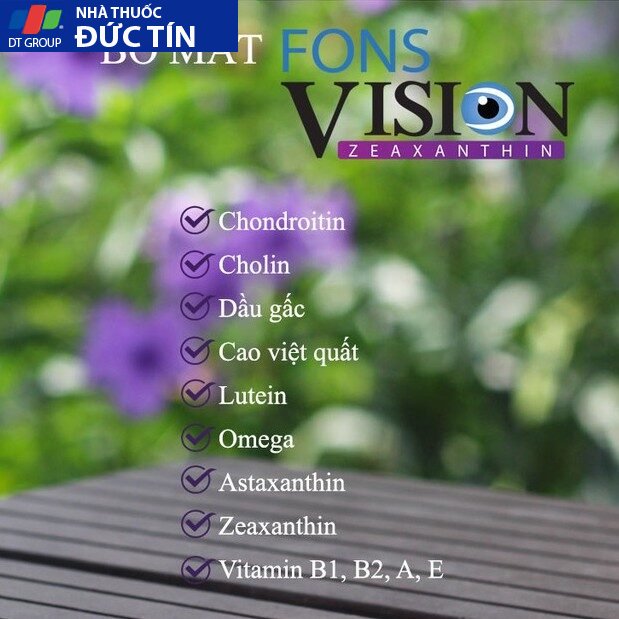 Viên uống bổ mắt Fons Vision - hộp 30 viên giảm mờ mắt, khô mắt, nhức mỏi mắt cho mắt sáng, cải thiện thị lực 21 visi2