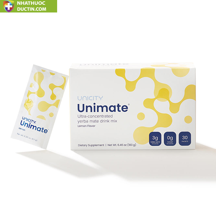 Unimate Lemon Ginger Flavored Mate Unicity hỗ trơ tăng cường năng lượng( hương chanh gừng -30gói/hộp) 20 anh san pham unimate chanh gung unicty