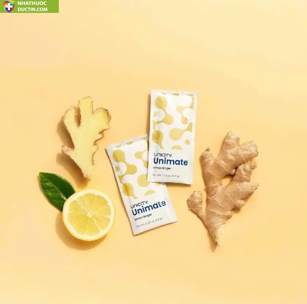 Unimate Lemon Ginger Flavored Mate Unicity hỗ trơ tăng cường năng lượng( hương chanh gừng -30gói/hộp) 18 chanh4