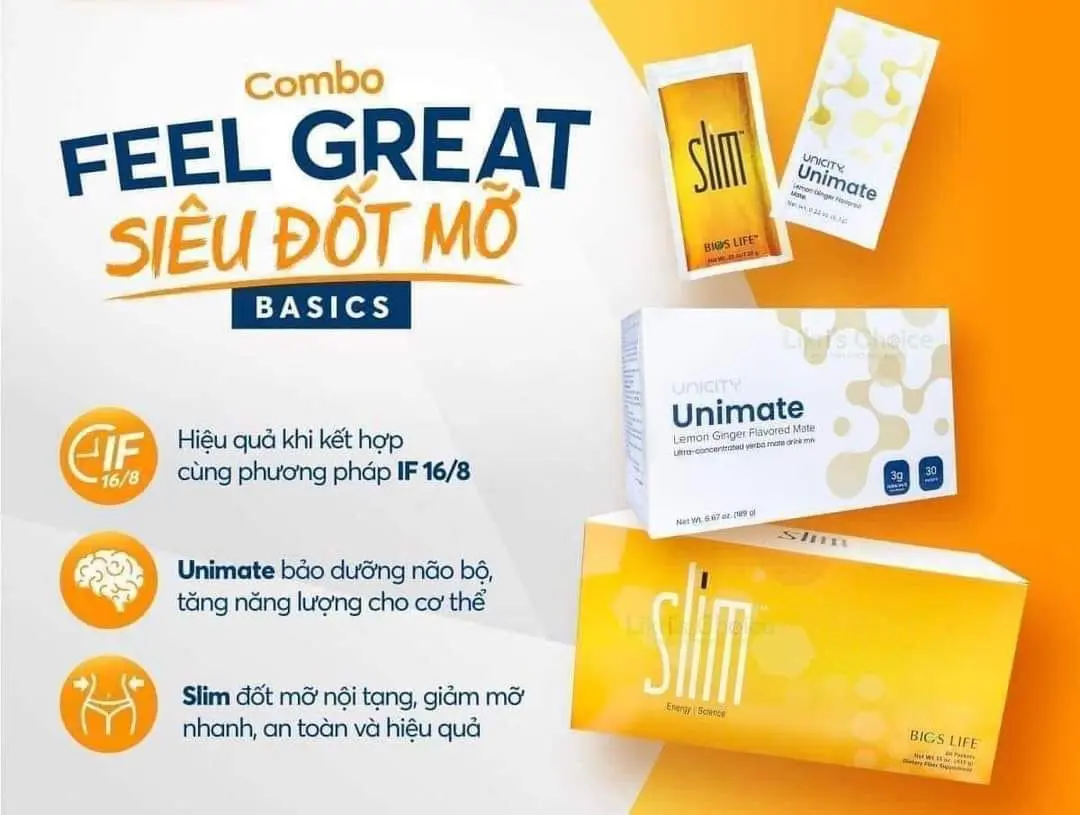 {FEEL GREAT} SLIM VÀ UNIMATE CHANH GỪNG, BỘ ĐÔI SẢN PHẨM TĂNG TỐC ĐỐT MỠ, SỨC KHỎE TIÊU HÓA 20 feee2