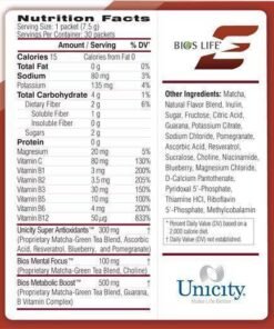 Bios Life E của Unicity đồ uống tăng lực thông minh 37 thanh phan trong Bios Life E