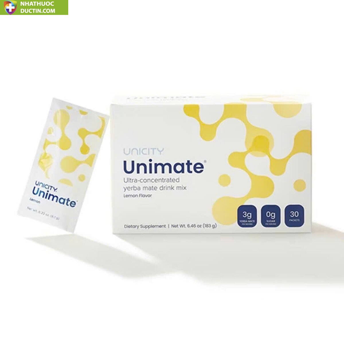 Bột Uống Chanh Gừng Unicity Unimate Lemon Ginger Flavored Mate (Hộp 30 gói) 10 tra4
