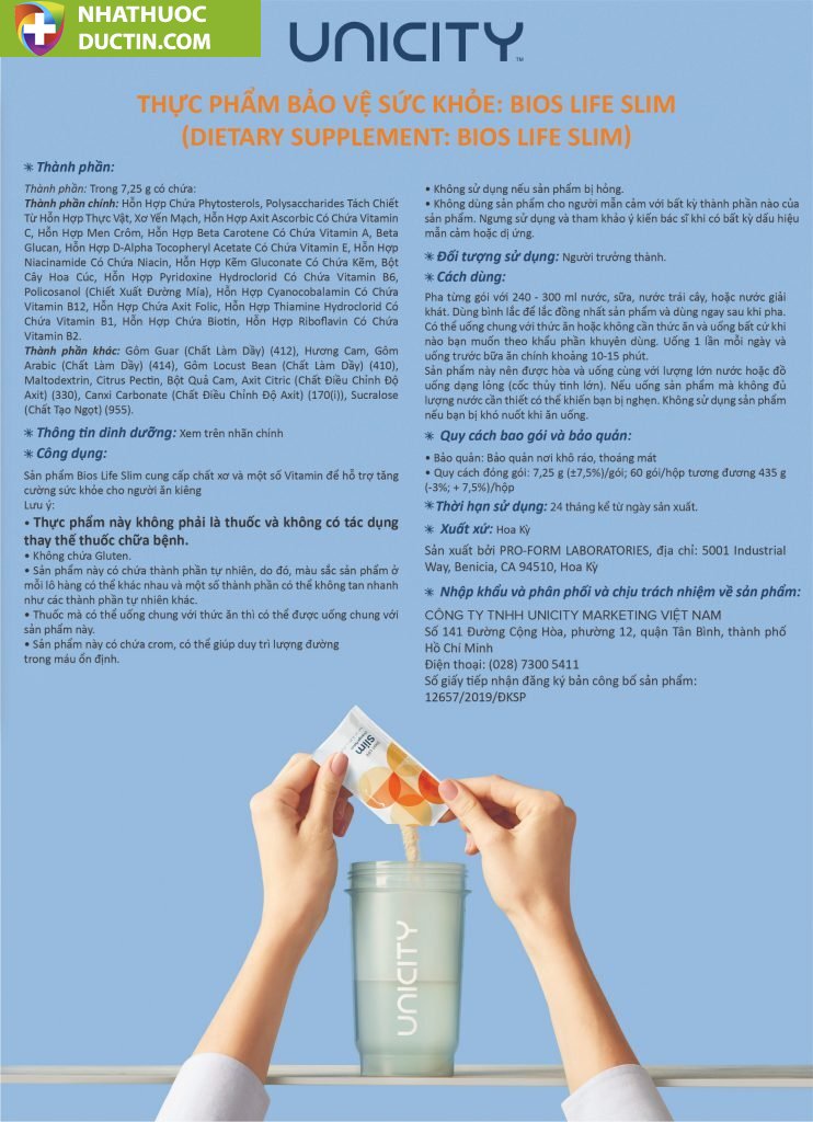 ho tro giup dot mo noi tang va tang cuong chat xo tot cho co the unicity bios life slim 5